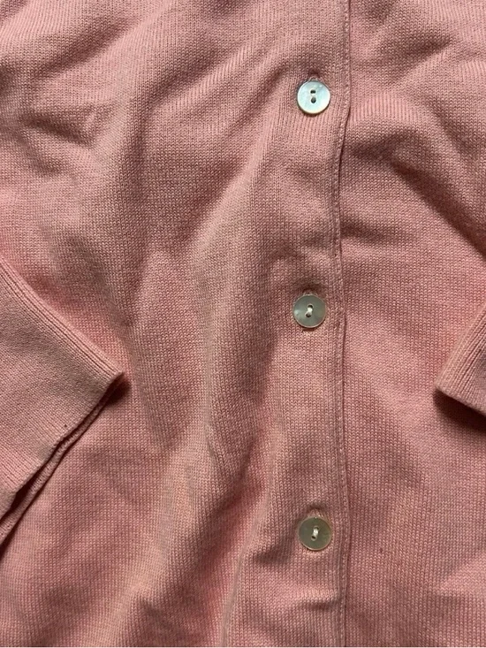 Women’s Lands End Plus Size Pink Button Up Cardigan Size 2XL 20W-22W - Picture 3 of 4